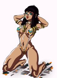 1girls 2018 alpha_channel arms_behind_head arms_up breasts closed_eyes dragon_ball dragon_ball_super dreadlocks egyptian fanart female female_focus for_sticker_use god_of_destruction goddess goddess_of_destruction gold_jewelry green_eyeshadow hard_nipples helles hips legs leotard lipstick looking_pleasured mole_under_eye nipple_slip nipples nipples_visible_through_clothing no_background nuggetmcfly on_knees png red_lipstick shiny shiny_skin solo solo_female solo_focus sticker_template tagme thick thick_legs thick_thighs thighs thong thong_leotard thong_panties traditional_media_(artwork) transparent_background transparent_png vagina vaginal_penetration