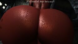 1girls 3d ass_shot daedra demon demon_girl erzebet erzebet_(artist) freckles huge_ass inviting larger_female mole pov presenting presenting_hindquarters red_skin skyrim solo solo_female sweat sweaty the_elder_scrolls thick_thighs wet white_hair wide_hips wings