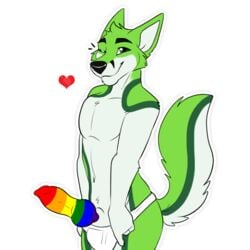 1:1 1boy alpha_channel animal_genitalia animal_penis anthro balls black_body black_fur black_nose canid canine closed_eyes clothing digital_media_(artwork) fidget_the_fox fox fur genitals green_body green_eyes green_fur heart knot kwik_(artist) lgbt_pride_colors looking_at_viewer male male_only mammal multicolored_penis navel one_eye_closed partially_clothed penis pride_colors rainbow_penis red_heart simple_background smile smiling_at_viewer solo sticker telegram telegram_stickers underwear white_body white_fur white_outline white_underwear wink winking_at_viewer ych_(character)