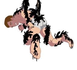 1boy eddie_brock feet green_eyes klyntar light-skinned_male light_skin male male_only marvel marvel_comics nipples spider-man_(series) symbiote tentacle_on_male tickling underwear underwear_only venom_(marvel)