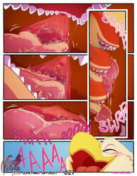 avian beak blush bodily_fluids brown_body brown_fur clitoris closed_eyes comic conditional_dnp cunnilingus digital_media_(artwork) dragon duo english_text eyelashes feathers female feral frisky_ferals fur genital_fluids gryphon hi_res kindle licking male mythological_avian mythology open_mouth oral outside page_27 pussy_juice red_body red_scales saliva scales scalie sefeiren sex sky something_different text thistle_(sefeiren) tongue tongue_out urethra vaginal_penetration white_body white_feathers