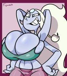 big_breasts breasts busty cartoon_network female female_only fujiweeb fusion gem gem_(species) gem_fusion gigantic_breasts huge_breasts multi_arm multi_limb opal_(steven_universe) overflowing_breasts short_hair smiling solo steven_universe tagme thick_thighs top_heavy