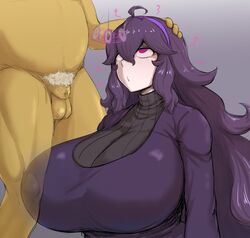 1boy 1girls alternate_breast_size anthro balls belly big_breasts clothed_female_nude_male dress flaccid foreskin hairband hand_on_another's_head hex_maniac high_resolution huge_breasts hypno imminent_fellatio imminent_oral interspecies large_breasts mind_control nintendo pale-skinned_female pale_skin parallax05 pendulum pokemon pokemon_(species) pokemon_rgby pokemon_xy pokephilia pubic_hair purple_hair red_eyes sheathed_penis unusual_penis