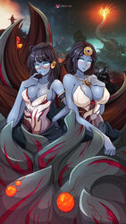 blue_skin daughter_(warframe) frenxir mother_(warframe) mother_and_daughter orokin_(warframe) warframe