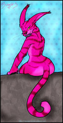 anthro ass bedroom_eyes bubastis dc_comics feline furry looking_at_viewer looking_back lynx solo tongue_out watchmen wink