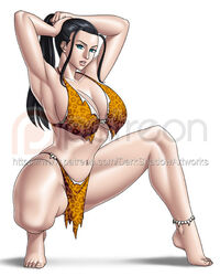 1girls black_hair blue_eyes breasts cavewoman clothed clothed_female female female_focus female_only large_breasts loincloth long_hair mature_female nico_robin one_piece patreon solo solo_female solo_focus thedarkness