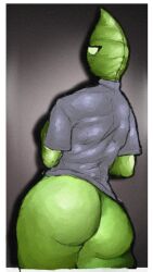 1girls artist_request ass ass_focus big_ass big_butt female female_only green_body green_skin leaf naked_female oc plant tagme