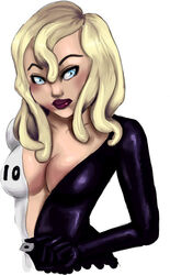 batman_(series) batman_beyond blonde_hair blue_eyes bodysuit cleavage dc dc_comics dcau medium_breasts melanie_walker royal_flush_gang ten_(royal_flush_gang) undressing white_background