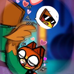 blowjob cocodrile cocomelo cum_in_mouth dr._fox fox green_eyes hawk hawkodile hibrid lego straight unikitty_(series)