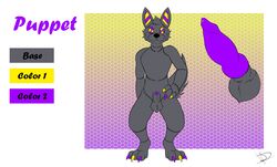 animal_genitalia anthro commission_art front_view genitals hi_res jakal knot knot_in_sheath male model_sheet penis puppetthehypnojakal reference_image scalesindark sheath solo