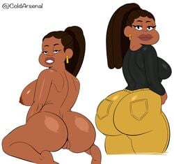 :3 ass big_ass big_lips cartoon_network clothing coldarsenal craig_of_the_creek dark-skinned_female earrings lips looking_back milf naked nicole_williams seductive sideboob vagina