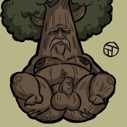 1boy anthro artist_initials artist_logo balls ballsack erection facial_hair flora_fauna foreskin foreskin_overhang great_deku_tree intact long_foreskin male male_nipples male_only masculine mature mature_male mustache nintendo nude_male ocarina_of_time penis scrotum solo testicles the_legend_of_zelda trashtoonz treant tree tree_humanoid uncut unretracted_foreskin veiny_penis