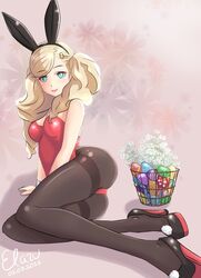 ann_takamaki bunny_ears bunnysuit elazu high_heels pantyhose persona persona_5