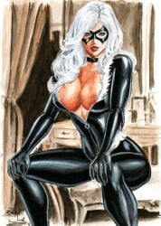 1girls 2022 black_cat_(marvel) bodysuit ed_benes_studio felicia_hardy female female_only israel_(artist) latex light-skinned_female light_skin marvel marvel_comics no_bra open_bodysuit open_clothes red_lips showing_breasts spider-man_(series) tight_clothes tight_clothing unzipped unzipped_bodysuit white_hair zipper_down zipper_pull_tab