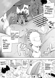 after_sex after_vaginal beach big_breasts big_penis cum cum_in_pussy cum_inside dark-skinned_male dark_skin doujinshi muscular_male oni_kizoku owasobi pussy pussy_focus