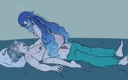 1boy 1girls alhaitham_(genshin_impact) ass blue_hair breasts genshin_impact grey_hair heidibiersack layla_(genshin_impact) penis reverse_rape riding riding_penis sleeping sleepwalking somnophilia vaginal_penetration vaginal_sex