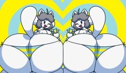 big_ass breasts bubble_butt female gravtitty huge_ass temmie_(undertale) thick_thighs undertale undertale_(series) wide_hips