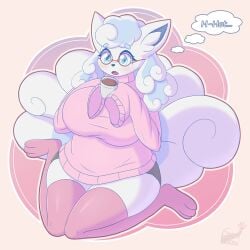 alolan_vulpix anthro big_breasts breasts female furry pokemon pokemon_(species) regional_form_(pokémon) snackbunnii tagme thick_thighs vulpix wide_hips