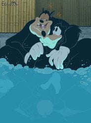 2boys absurd_res anthro balls canid canine canis clothing disney domestic_dog duo ecovo95 erection feet foot_fetish foot_play footjob genitals gloves gloves_only goof_troop goofy_(disney) handwear handwear_only hi_res hot_tub idunoo5 male male/male male_only mammal masturbation moobs mostly_nude nude nude_male overweight overweight_male penis pete_(disney) sex vein veiny_penis