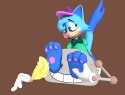 animated blue_fur feet feline furry solo tickle tickle_torture tickling tickling_feet toontown_corporate_clash toontown_online