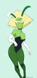 1girls bunny_costume bunny_ears bunny_girl bunny_tail bunnysuit choker elmishislover gem_(species) glasses green_skin mishislover pantyhose peridot_(steven_universe) steven_universe white_gloves yellow_hair