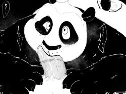 anthro bear blush dreamworks duo erection felid fellatio fur genitals giant_panda kung_fu_panda kung_fu_panda_(movie) male male/male male_only mammal master_po_ping monochrome oral ottotopus overweight pantherine paramount_pictures penile penis po pov_blowjob sex snow_leopard spots spotted_body spotted_fur tai_lung_(kung_fu_panda)