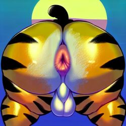 ai_generated anthro anus ass back back_view balls ballsack big_anus big_ass exposed exposed_ass femboy femboy_only frosting.ai furry furry_ass furry_male furry_only huge_ass luckyfox7656 male male_only overweight overweight_anthro overweight_male tiger tiger_girl tiger_stripes viewed_from_behind