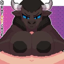 1:1 2_horns 4_fingers animated anthro areola batartcave blue_eyes bodily_fluids bovid bovine breast_squish breasts brown_body brown_fur brown_hair cum cum_in_mouth cum_inside drinking drinking_cum duo european_mythology female fur furry genital_fluids genitals gif gradient_background greek_mythology horn horn_ring human human_on_anthro large_breasts male male_human/female_anthro male_on_anthro male_pov mammal minotaur minotaur_female monster_girl mythology nihea_avarta paizuri pale-skinned_male pale_skin penis pink_background pixel_art pov purple_background sex short_playtime solo_focus squish straight swallowing transparent_background unseen_male_face white_outline