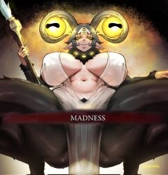 1girls 2025 2d 2d_(artwork) artist_name assertive_female big_breasts big_eyes bush cleavage demon elden_ring elden_ring_nightreign eye_contact female fromsoftware full_version goat grin horns huge_breasts humanization humanized large_breasts libra_creature_of_night looking_at_viewer looking_down madness mature_female monster_girl nipple_bulge omniartstudio open_legs presenting pubes rule_63 seductive shiny_skin slightly_chubby squatting sweat thick_legs thick_thighs voluptuous