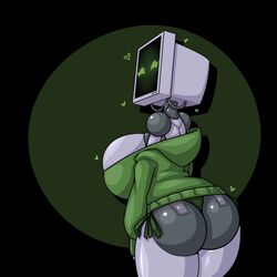 1girls 2d anthro ass big_ass big_breasts breasts cleavage female female_only huge_breasts humanoid large_breasts limebot limebreaker looking_at_viewer looking_back robot robot_girl robot_humanoid screen_face solo television tv tv_head