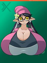 1girls alternate_breast_size breasts breasts_bigger_than_head callie_(splatoon) clothed clothed_female d-xross female female_only hat hyper hyper_breasts inkling looking_at_viewer nintendo pointy_ears solo splatoon tentacle unusual_pupils upper_body yellow_eyes