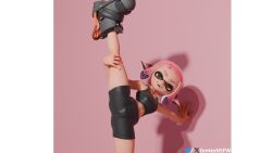 1girl 1girls 3d agent_4_(splatoon) bike_shorts blender blender3d blender_(software) boots cameltoe clothed female female_only fully_clothed headphones holding_leg inkling inkling_girl legs_apart legs_spread nintendo pseudo_hair ski_boots smile sole_female solo solo_female splatoon splatoon_2 sports_bra spreading_legs standing_on_one_leg standing_split stretching stretching_legs zentexnsfw