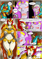 1other 2girls ambiguous_gender angry big_breasts breasts cape cleavage clothing comic cybertronian digital_media_(artwork) female female_focus hasbro imminent_rape lips mad-project mistress_of_flame multiple_girls open_mouth orange_body prisoner quintesson red_eyes ripclaw robot robot_girl scared slave solo_focus tentacle text text_bubble thick_thighs transformers transformers_idw transformers_prime wide_hips yellow_eyes