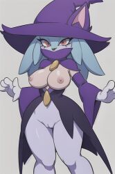 ai_generated anthro breasts feline female female_only fur furry katress nipples pal_(species) palworld pixai pussy self_upload weedvee420 witch_hat