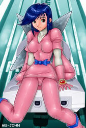 ayame_(power_stone) blue_hair cameltoe capcom clothing female ms-john power_stone