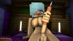 1futa 3d animal_genitalia areolae balls bed bedroom big_breasts blue_hair blush breasts cum cumshot cyan_hair detailed_background futa_only futanari horsecock horsecock_futanari human_with_animal_genitalia katelyn_(aphmau) masturbation mine-imator minecraft nipples pale_skin penile_masturbation sitting solo solo_futa testicles thatnewdood tongue tongue_out