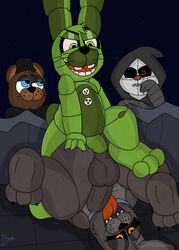 anal anal_sex anthro ass balls canine claws duo eyelashes fetch_(fnaf) five_nights_at_freddy's five_nights_at_freddy's:_fazbear_frights fur furry gay genitals green_body green_eyes half-closed_eyes humanoid_penis lagomorph legs lonely_freddy open_mouth penetration penis plushtrap_chaser plushtrapboyuwu rabbit sex spread_legs stitchwraith testicles thick_thighs tongue tongue_out video_games wide_hips yaoi