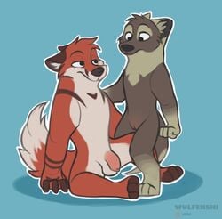 andromorph atlas_(wulfenski) canid canine couple_(disambiguation) cuntboy duo flaccid fox genitals intersex intersex/male lazarus_(wulfenski) male male/male mammal penis pussy sable_(disambiguation) semi-anthro wulfenski_(artist)