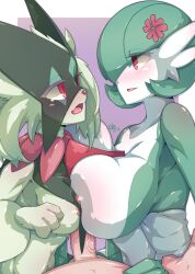 1boy 2girls absurd_res angry angry_sex anthro areola athletic_female big_breasts blush breast_play breasts collaborative_paizuri cross-popping_vein cross_vein eko. falco_arrow female first_person_view furry gardevoir generation_3_pokemon generation_9_pokemon genitals green_body group hi_res human human_penetrating human_pov humanoid light-skinned_male male male/female male_pov mammal meowscarada multiple_girls nintendo nipples open_mouth paizuri penis pokémon_(species) pokemon pokemon_(species) pokemon_sv sex titfuck titjob trio white_body