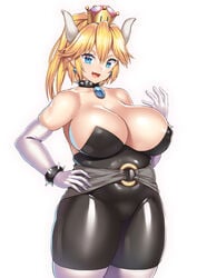 1girls big_breasts bowsette breasts cleavage female female_only genderswap large_breasts looking_at_viewer mario_(series) nagase_haruhito new_super_mario_bros._u_deluxe nintendo solo