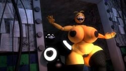 2girls 3d 3d_(artwork) ass_bigger_than_head breasts_bigger_than_head c4dmasked casual casual_nudity covered_nipples covered_pussy female female_only five_nights_at_freddy's huge_ass huge_breasts nude public public_nudity robot robot_girl shadow_toy_chica teasing toy_chica_(cyanu) toy_chica_(fnaf)