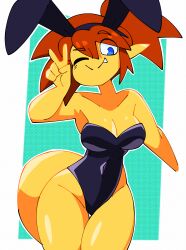 bunnysuit dragon leotard orange_body original original_character playboy_bunny quintzee quintzy_xd