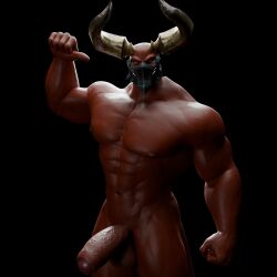 2_horns abs balls biceps demon genitals hi_res horn humanoid male male_only masculine nipples paladins pecs penis raum_(paladins) red_body red_skin solo vein veiny_muscles veiny_penis voluox yellow_eyes