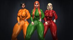 3d 3girls alex_(totally_spies) clover_(totally_spies) doomstate female female_only sam_(totally_spies) thick_thighs totally_spies