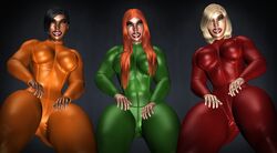 3d 3girls alex_(totally_spies) clover_(totally_spies) doomstate female female_only sam_(totally_spies) thick_thighs totally_spies