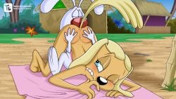1boy 1girls anthro ass ass_grab blush brandy_&_mr_whiskers brandy_harrington canine closed_eyes disney domestic_dog fairycosmo female furry lagomorph male male/female mr._whiskers nude one_eye_closed oral oral_sex rabbit rimming sex teeth