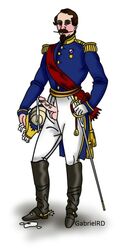 big_balls big_penis clothed clothing ejaculation emperor gabrielrd male male_only military military_uniform napoleon_iii royal royalty solo solo_male sword uniform veiny_penis