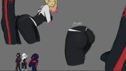 1girls asymmetrical_hair big_ass buttjob erection_under_clothes female gwen_stacy marvel miguel_o'hara miles_morales seila69 self_upload spider-gwen spider-man spider-man:_across_the_spider-verse spider-man_(series) thick_thighs