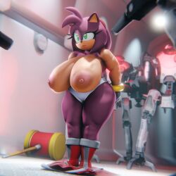 amy_rose arms_behind_back huge_breasts huge_thighs sonic_(series) tagme thick_thighs vulkyasha white_gloves white_panties