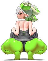 1girls ass ass_focus big_ass breasts dat_ass female huge_ass inkling light-skinned_female light_skin marie_(splatoon) nintendo nobunagapero peronattu short_hair splatoon splatoon_(series) tentacle_hair thick_thighs white_hair